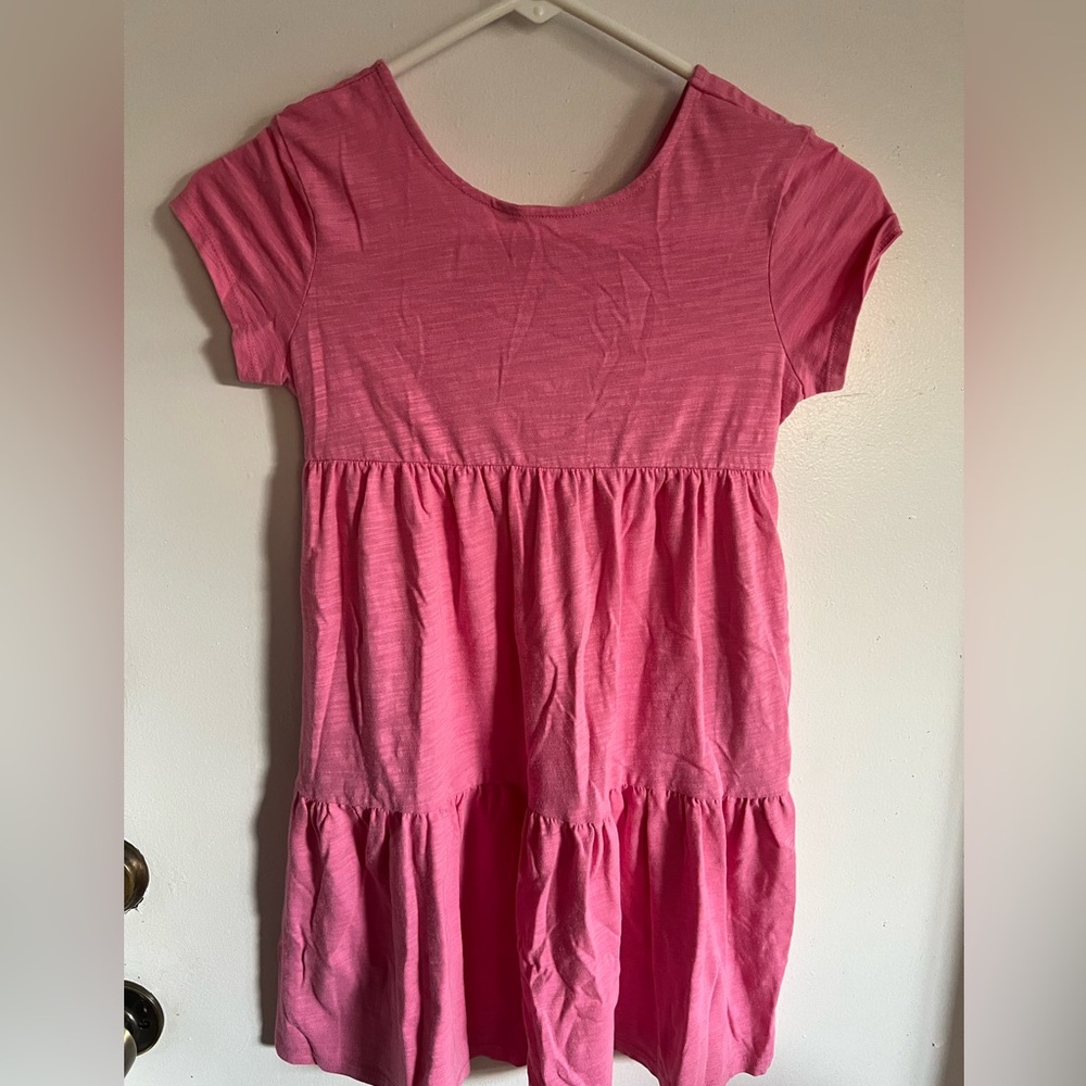 Cat & Jack Pink Tiered Short-Sleeve Girls Dress